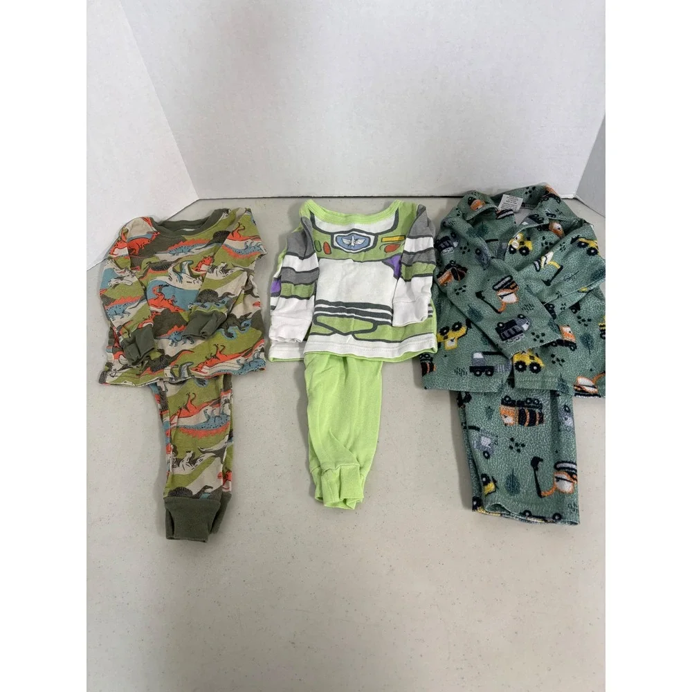 Baby Boy‎ Pajama Bundle 18M Carters Disney Buzz Lightyear Construction 3 Sets